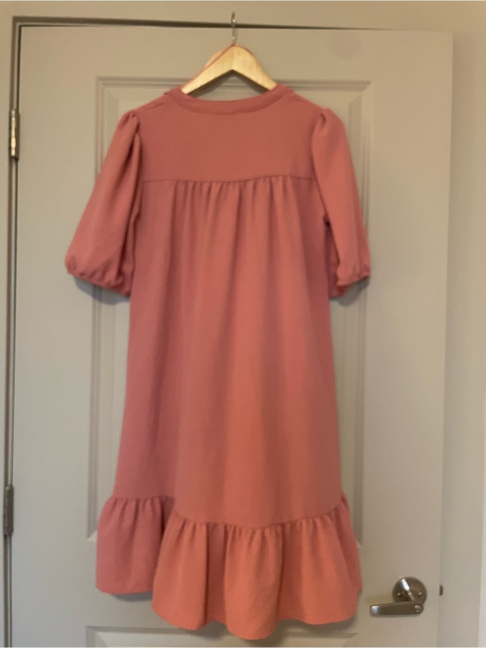 Lucky Brand Dusty Rose Puff Sleeve Ruffled Hem Dress - Picture 3 of 3